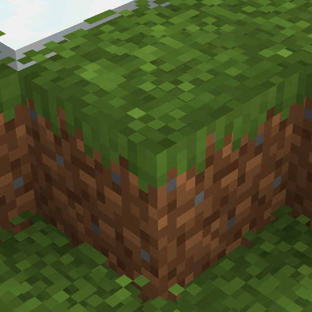 a screengrab of a grass block to display the grassyness of the grass.